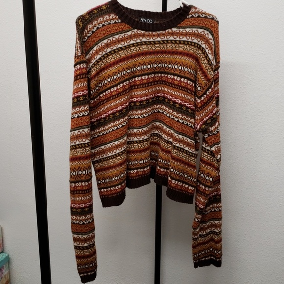 New York & Company Sweaters - EUC vtg NY&CO  gold brown green  XL sweater